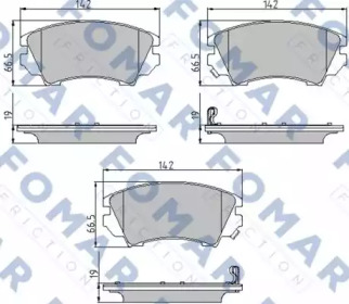 FOMAR FRICTION fo936181 -  Комплект тормозных колодок, дисковый тормоз